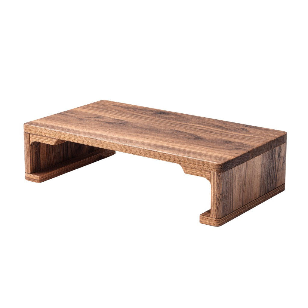 Qalnivo Walnut Wood Monitor Riser Shelf