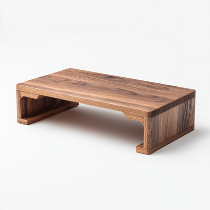 Qalnivo Walnut Wood Monitor Riser Shelf